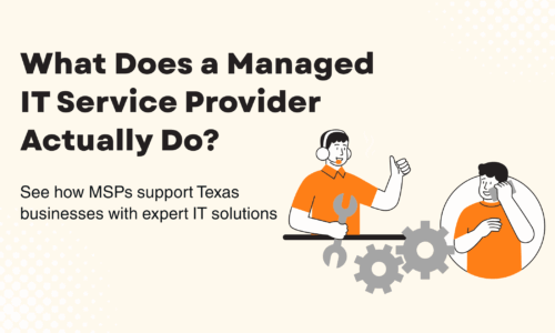 Business Owner Speaking With An IT Service Provider About Managed IT Support Options In Texas