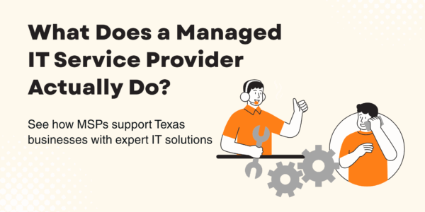 Business Owner Speaking With An IT Service Provider About Managed IT Support Options In Texas