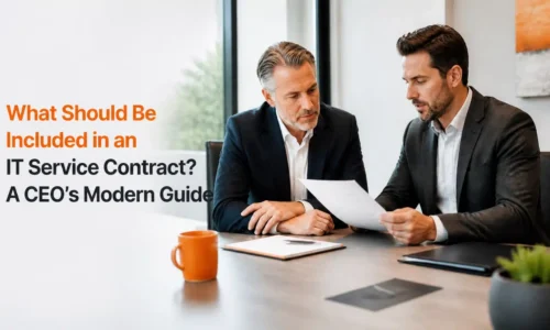 IT service contract review for CEOs in a modern office setting