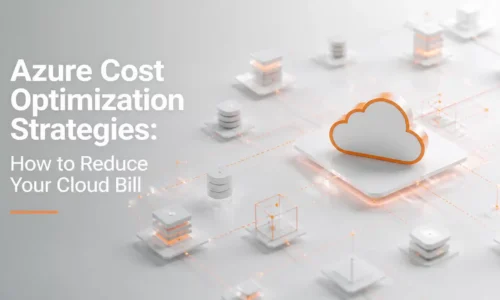 A modern visualization of cloud data management illustrating Azure cost optimization strategies.